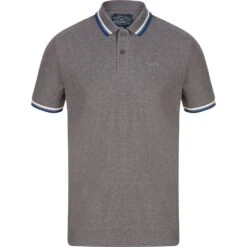 Tokyo Laundry Thornwood Hommes Polo 1X15426R1 Gris Mouette Foncé