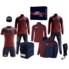 Zeus Apollo Ensemble De Foot Vêtement D'équipe En Coffret 12 Pièces Navy Rouge Foncé