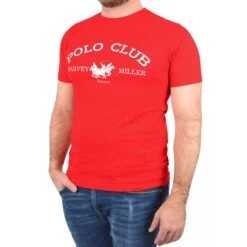 Harvey Miller Polo Club Fashion Hommes T-shirt HRM4490 Rouge