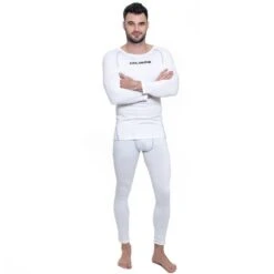 KIRKJUBØUR ® "Hafjall" Hommes Set Sous-vêtements Thermo 2 Pièces Blanc