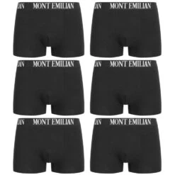 MONT EMILIAN "Rouen" Hommes Boxer-short Lot De 6 Noir