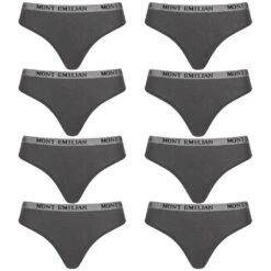 MONT EMILIAN "Colmar" Femmes String Lot De 8 Gris Foncé