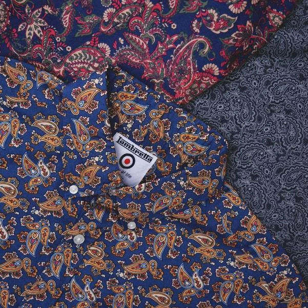 Lambretta Paisley Hommes Chemise à Manches Longues RWIS1381 2 Lambretta Paisley Hommes Chemise à Manches Longues RWIS1381 – Image 2