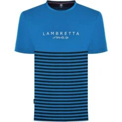 Lambretta Striped Hommes T-shirt SS0017-DK BLEU