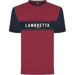 Lambretta Burgundy Hommes T-shirt SS9819-BURG/MARINE