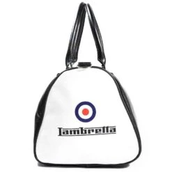 Lambretta Retro Sports Bag Sac 23x40x25 T20064S-BLK/BLANC -Sportif Vêtements Magasin T20064S BLK WHT 4 1280x1280