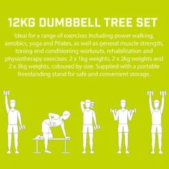 Urban Fitness Arbre à Haltères 2 X 1kg, 2 X 2kg Et 2 X 3kg UFW025 -Sportif Vêtements Magasin UFW025 3 1280x1280