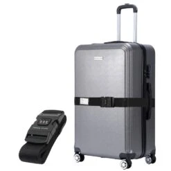 VERTICAL STUDIO "Bergen" 24" Valise Gris Avec Sangle De Bagage GRATUITE
