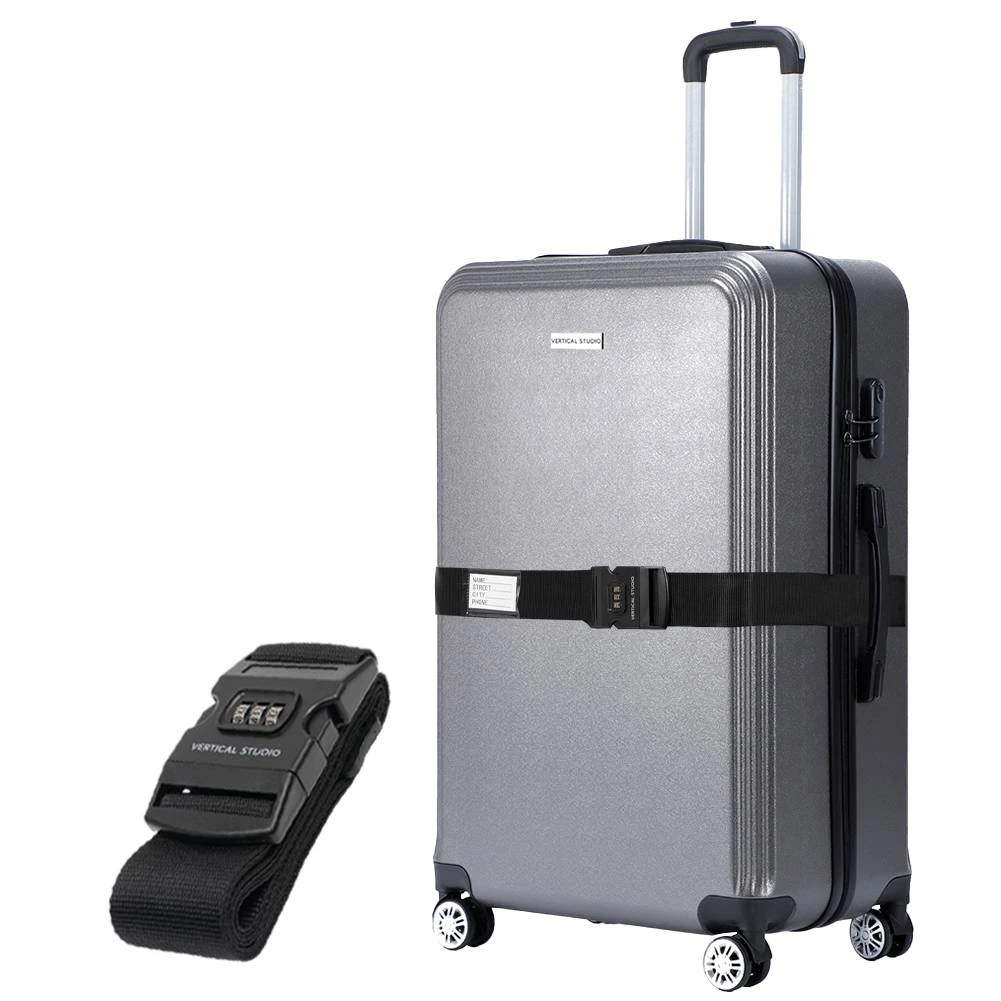 VERTICAL STUDIO "Bergen" 24" Valise Gris Avec Sangle De Bagage GRATUITE 1 VERTICAL STUDIO "Bergen" 24" Valise Gris Avec Sangle De Bagage GRATUITE