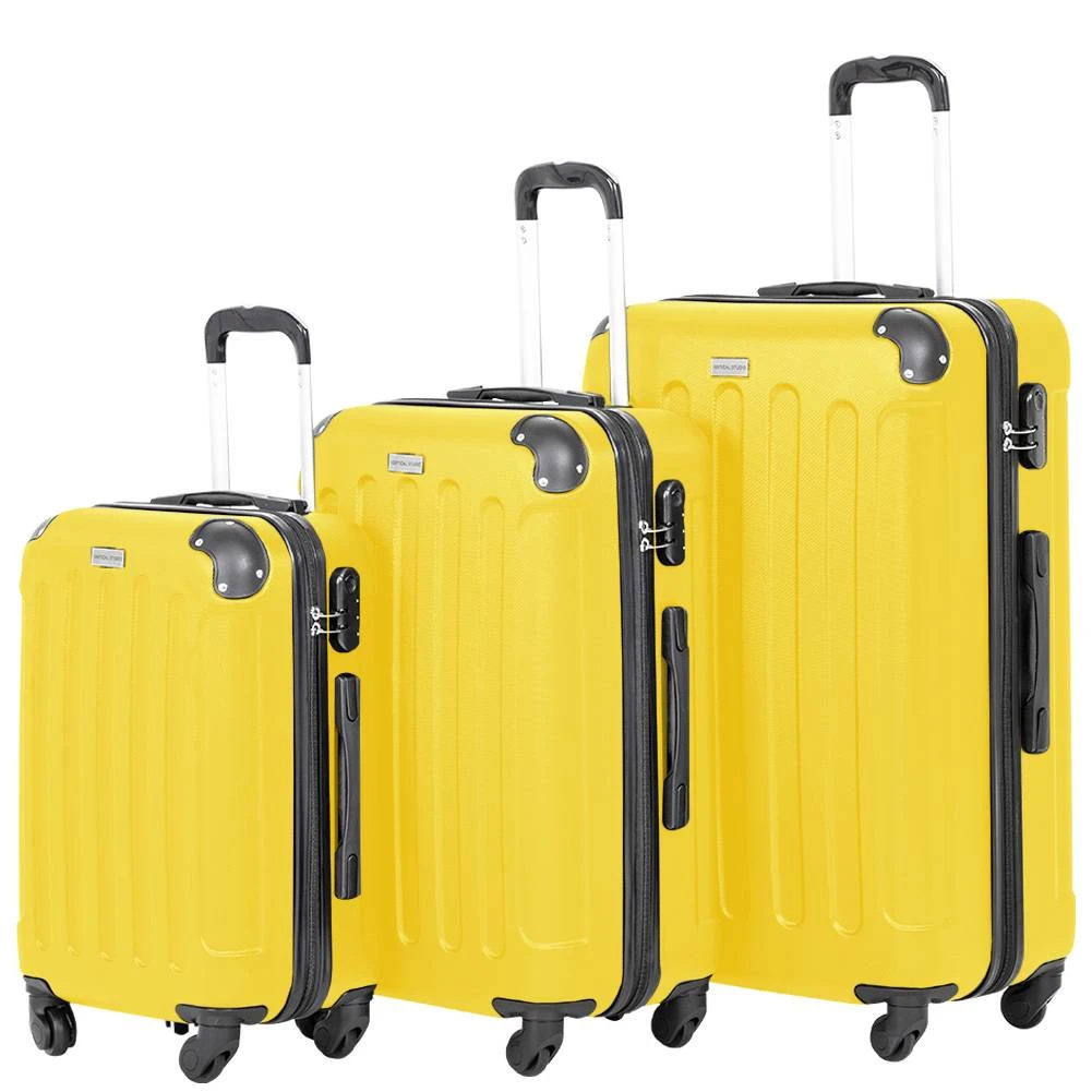 VERTICAL STUDIO "Helsinki" Valise Ensemble De 3 20" 24" 28" Jaune 1 VERTICAL STUDIO "Helsinki" Valise Ensemble De 3 20" 24" 28" Jaune