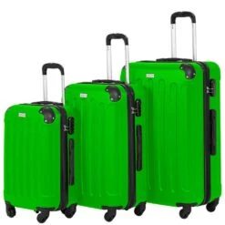 VERTICAL STUDIO "Helsinki" Valise Ensemble De 3 20" 24" 28" Vert Fluo