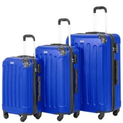 VERTICAL STUDIO "Helsinki" Valise Ensemble De 3 20" 24" 28" Bleu Royal